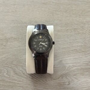 Timex Expedition Indiglo Men's T44661 Gray Dial Brown Leather Band Date Works!